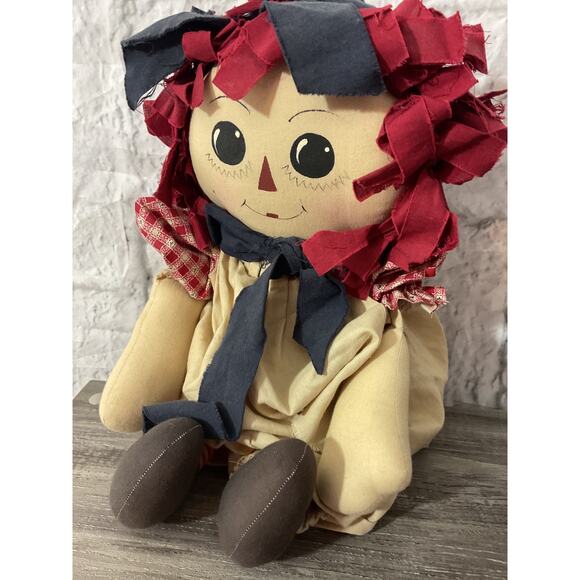 Vintage Rag Doll Raggedy Ann 18” Folk Art Doll - Picture 9 of 9